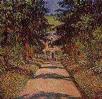 Path Canvas Paintings - The Main Path at Giverny